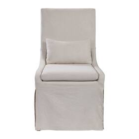 Uttermost 23493 Coley 23 Inch W Modern Linen Slip-covered Wood Frame - Off White