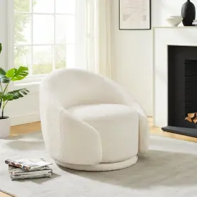 Vanomi 313108861856 Swivel Barrel Chair Upholstered Modern Round Accent Arm Chairs 360 Sin
