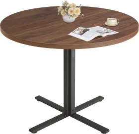 Ukdt082k01v1 Vasagle Dining Table Small Round Kitchen For 4 31.5 Inch Somber Walnut