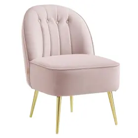 Ulac017r01 Vasagle Accent Chair Velvet Vanity With Metal Legs Jelly Pink Damaged Box