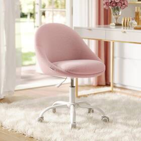 Vasagle Uobg020r93 Adjustable Swivel Armless Desk Chair Teddy Fleece Compact For Small Spaces Jelly