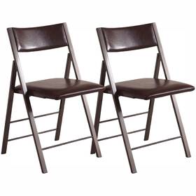 Vastatio Fcj106-2wl Folding Chairs With Cushion 2 Pack - Heavy Duty Steel Frame Foldable Dining C