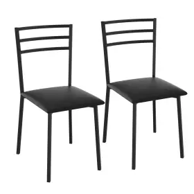 Vecelo 840408957229 Metal Dining Chair Set Of 2 Modern Armless With Cushioned Seat