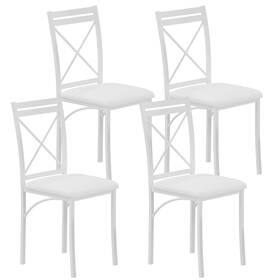 Vecelo 840408973328 Metal Dining Chairs Set Of 4 Steel Legs And Pu Leather Cushion Seats For Kit