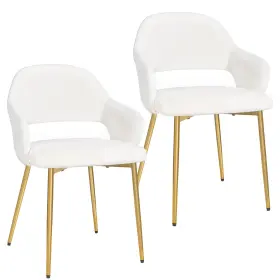 Khd-cc-rf07-whe-a Vecelo Velvet Dining Chairs Set Of 2 Modern Upholstered Kitchen With Cushion