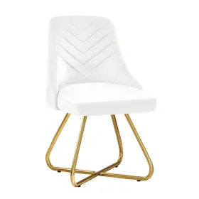 Khd-cc-zl03-whe Vecelo Velvet Accent Chair With High Backrest Upholstered Vanity White