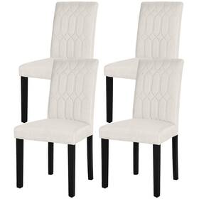 Vecelo Khd-dc05-bge-4p Upholstered Dining Chairs Set Of 4 Modern Accent Parsons With Comfort Seat