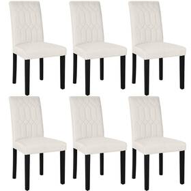 Vecelo Khd-dc05-bge-6p Upholstered Dining Chairs Set Of 6 Modern Accent Parsons With Comfort Seat