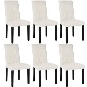 Khd-dc05-bge-6p Vecelo Upholstered Dining Chairs Set Of 6 Modern Accent Parsons With Comfort Seat