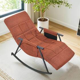 Vecelo Khd-rc06-cfe High Back Nursery Rocking Chair With Foot Rest Teddy Upholstered Reclining G