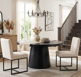 Vescasa 3496 Linen Upholstered Dining Chairs 21.6d X 18.5w 35h In Cream Black