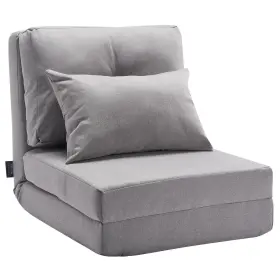 Vevor 197988125471 Convertible Flip Chair With 5 Adjustable Position Folding Floor Lazy Sofa Gray