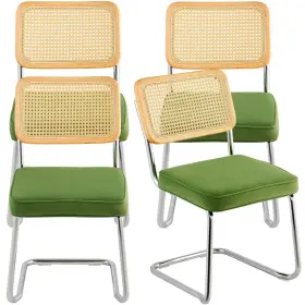 Vevor 197988394679 Rattan Dining Chairs Set Of 4 Mid Century Modern Chair Upholstere