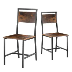Vevor 197988898153 Dining Chairs Set Of 6 Wooden Table With Metal Frame And Backrest Easy