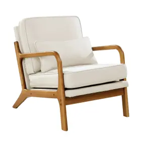 Mzzsy1jtymbce1vr5001 Vevor Mid-century Modern Accent Chair Linen Fabric Armchair With 5.7 In Cushion