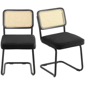 Tbycyterhs20vle0iv0 Vevor Rattan Dining Chairs Set Of 2 Mid Century Modern Chair Upholstere