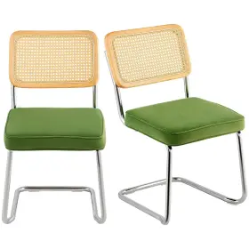 Tbycyterls206ahx9v0 Vevor Rattan Dining Chairs Set Of 2 Mid Century Modern Chair Upholstere