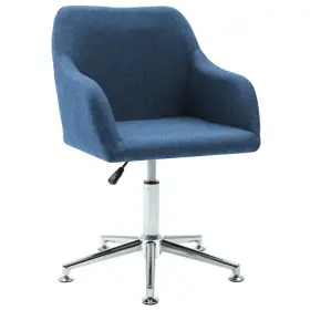 283473 Vidaxl Swivel Dining Chair Blue Fabric