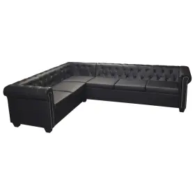 287916 Vidaxl Chesterfield Corner Sofa 6-seater Faux Leather Couch Seat Multi Colors