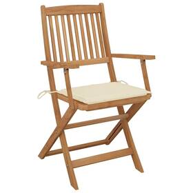 Vidaxl 3064619 Garden Chair Set Of 4 Natural Wood Cream