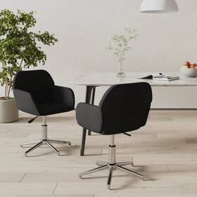 Vidaxl 3103038 Swivel Dining Chairs 2 Pcs Black Fabric