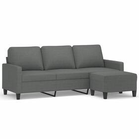 Vidaxl 3201038 Sofa 3-seater Couch Armchair With Footstool For Living Room Fabric