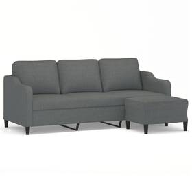 Vidaxl 3201136 Sofa 3-seater Couch Armchair With Footstool For Living Room Fabric