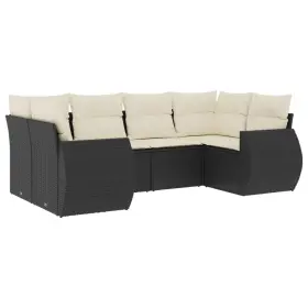 3221775 Vidaxl Patio Sofa Set With Cushions Outdoor Furniture 6 Piece Poly Rattan