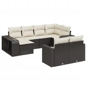 3228896 Vidaxl Patio Sofa Set With Cushions Outdoor Furniture 10 Piece Poly Rattan