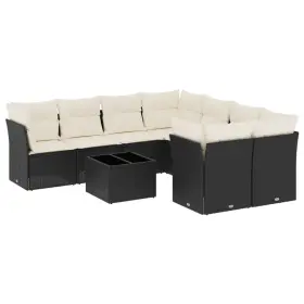 3249155 Vidaxl Patio Sofa Set With Cushions Outdoor Furniture 9 Piece Poly Rattan