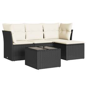 Vidaxl 3249385 Patio Sofa Set With Cushions Outdoor Furniture 4 Piece Poly Rattan