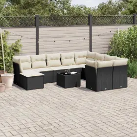 3250435 Vidaxl Patio Sofa Set With Cushions Outdoor Furniture 11 Piece Poly Rattan