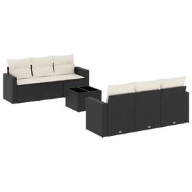 Vidaxl 3251043 Patio Sofa Set With Cushions Outdoor Furniture 7 Piece Poly Rattan