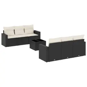 3251043 Vidaxl Patio Sofa Set With Cushions Outdoor Furniture 7 Piece Poly Rattan