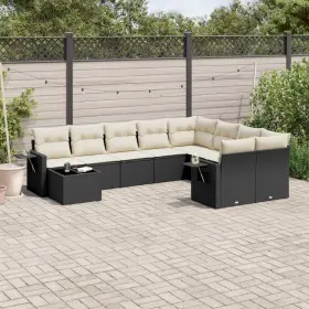3252993 Vidaxl Garden Sofa Set Black Cream White