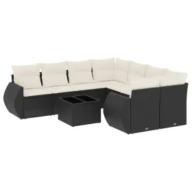 3253493 Vidaxl Patio Sofa Set With Cushions Outdoor Furniture 9 Piece Poly Rattan