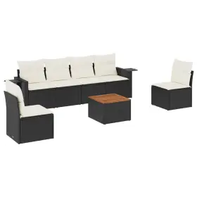 3256840 Vidaxl Patio Sofa Set With Cushions Outdoor Furniture 7 Piece Poly Rattan