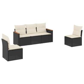 Vidaxl 3258248 Patio Sofa Set With Cushions Outdoor Conversation Furniture Poly Rattan