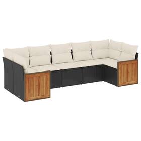 Vidaxl 3260348 Patio Sofa Set With Cushions Outdoor Furniture 7 Piece Poly Rattan