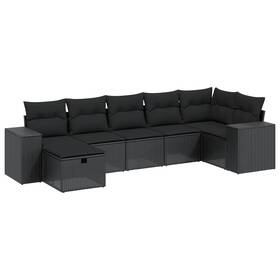 Vidaxl 3265186 Patio Sofa Set With Cushions Outdoor Furniture 8 Piece Poly Rattan