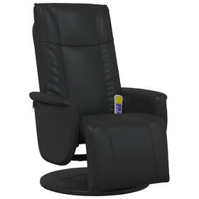 Vidaxl 356517 Massage Recliner Chair Black Faux Leather Metal Plywood Standard