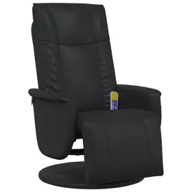 356517 Vidaxl Massage Recliner Chair Black Faux Leather Metal Plywood Standard