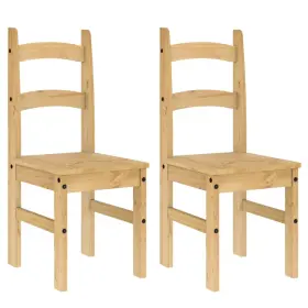 4005726 Vidaxl Dining Chair Honey Solid Pine Wood Standard Classic/traditional