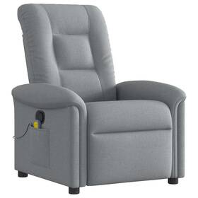 Vidaxl 4015626 Massage Recliner Chair Light Grey Fabric