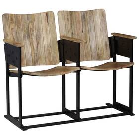 Vidaxl 718475580881 Bench Mango Wood Solid Steel Medium Ergonomic