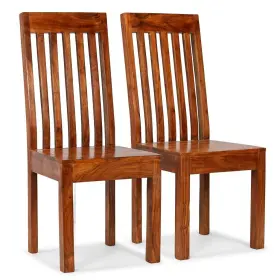 Vidaxl 718475586371 Dining Chair Set Of 2 Honey Brown Solid Acacia Wood Standard Size