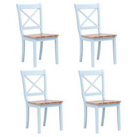 Vidaxl 718475732013 Dining Chair Set Of 4 Grey And Natural Solid Rubber Wood Standard