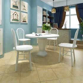 Vidaxl 718475933052 Chair Set Of 4 White Solid Rubber Wood Standard Durable
