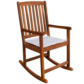 Vidaxl 718475961390 Rocking Chair Light Brown Acacia Wood Polyester Cushions