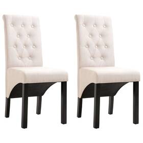 Vidaxl 719883576817 Dining Chairs 2 Pcs Cream Fabric